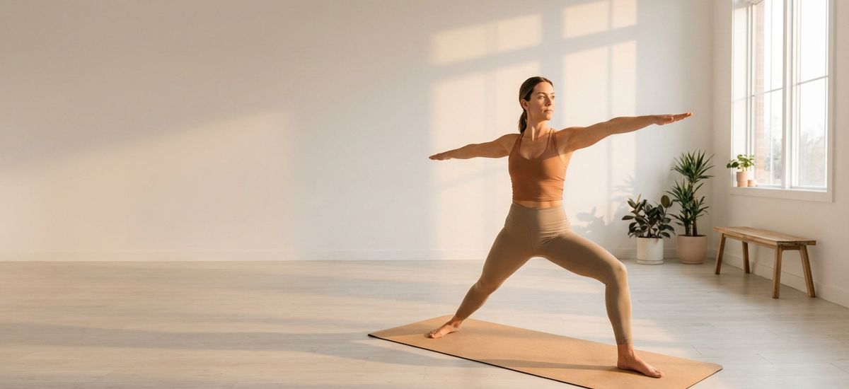 mujer haciendo hatha yoga