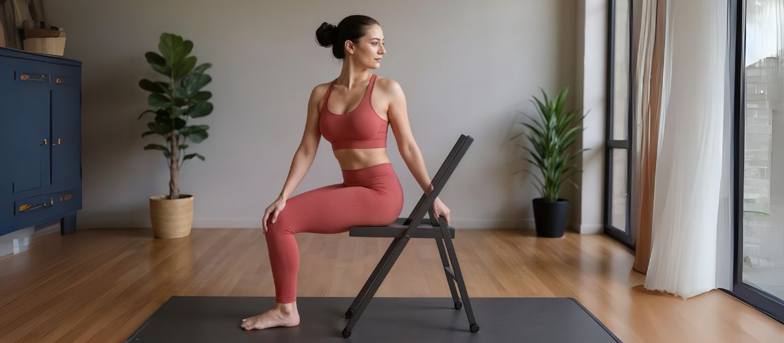 giro espinal sentado - yoga en silla
