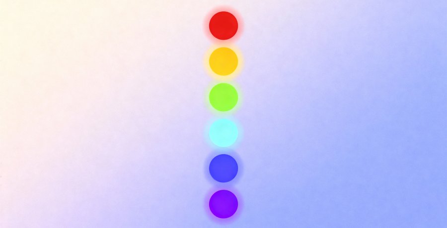 representacion de los colores de los chakras