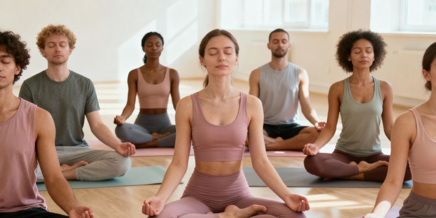 clase grupal practicando la respiracion de fuego